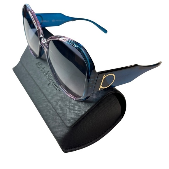 Salvatore Ferragamo Women’s SF942S Blue Antique Rose/Blue Gradient Sunglasses - Picture 10 of 11